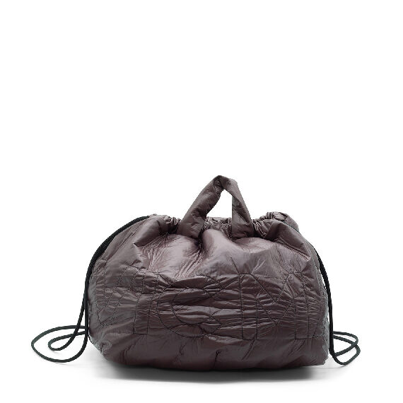 Penelope<br />Dark brown Branded Nylon Backpack Bag