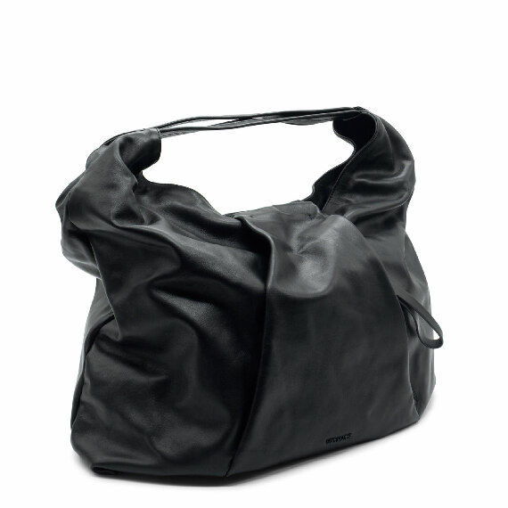 Angela<br />Black Pleated Maxi Shopper