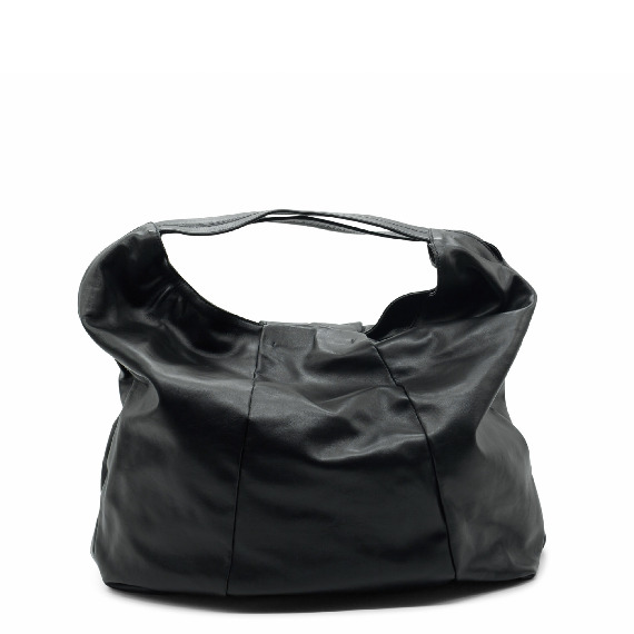 Angela<br />Black Pleated Maxi Shopper