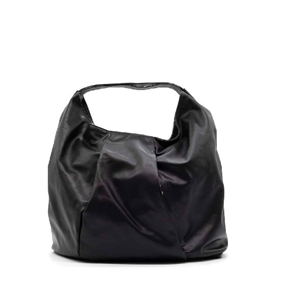 Angela<br /> maxi shopper con pieghe nera