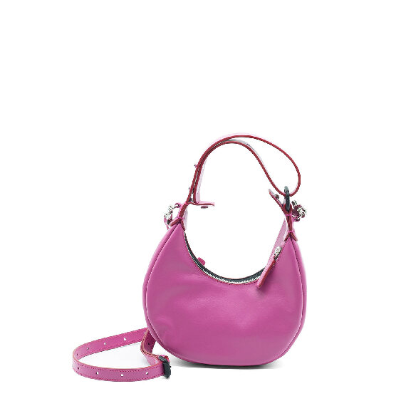 Glenda small<br />Borsa spicchio fucsia