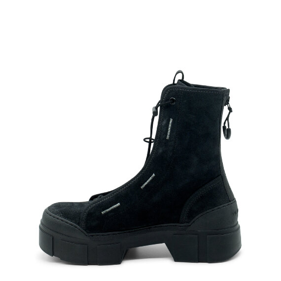 Roccia Black Split Calfskin Combat Boots