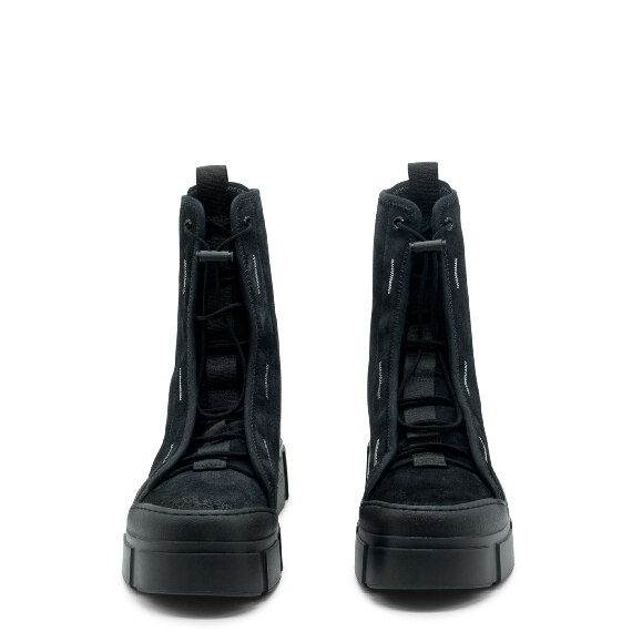 Roccia Black Split Calfskin Combat Boots