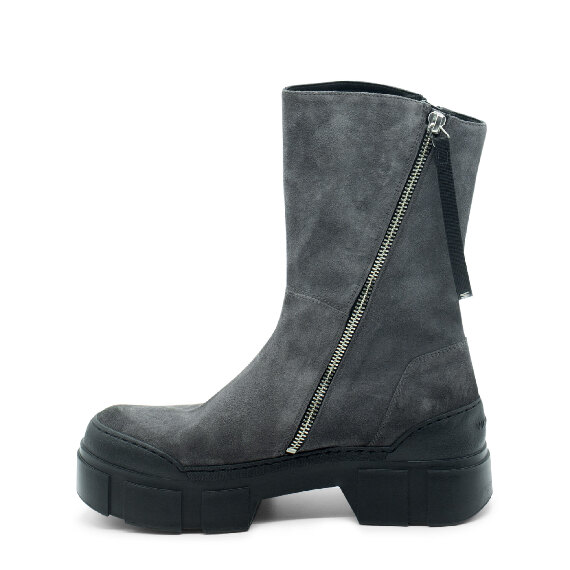 Roccia Dark Grey Split Calfskin Low Boots