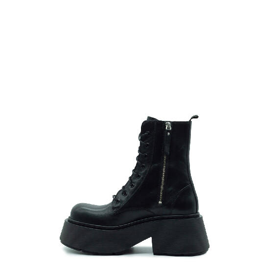 Stripy Black Combat Boots