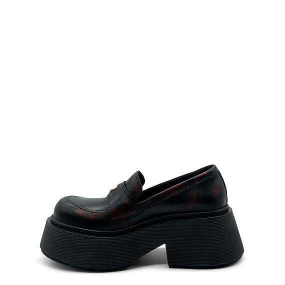 Stripy Dark Red Penny Loafers