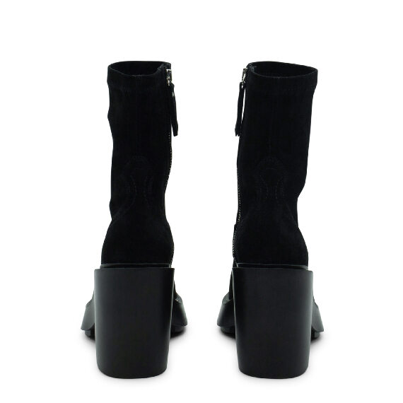 Tetrix Black Stretch Split Leather Half Boots