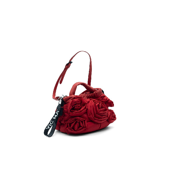 Rose Small<br />Sacca  piccola con rose sul davanti rossa